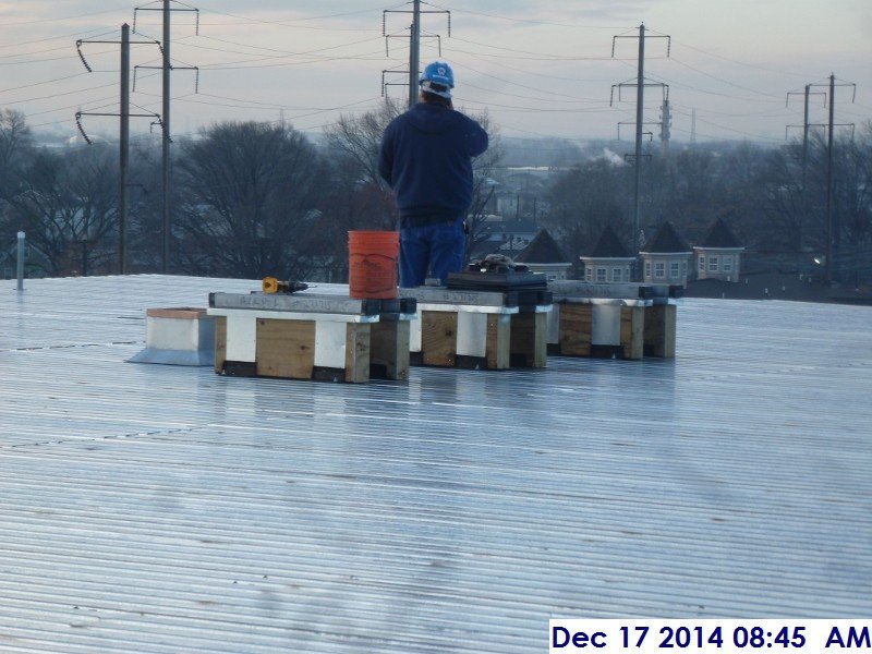 Installed roof curbs at the High Roof Facing West